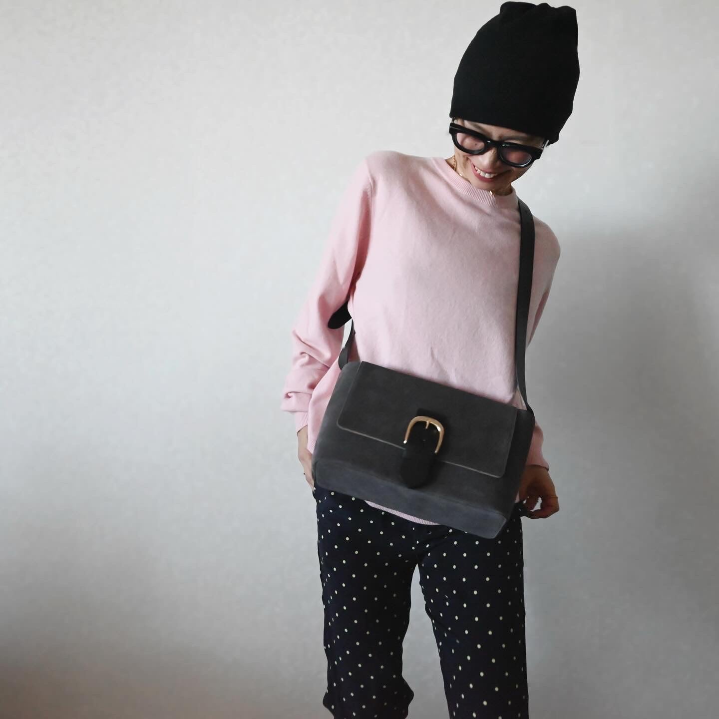 Suede Flap Shoulder