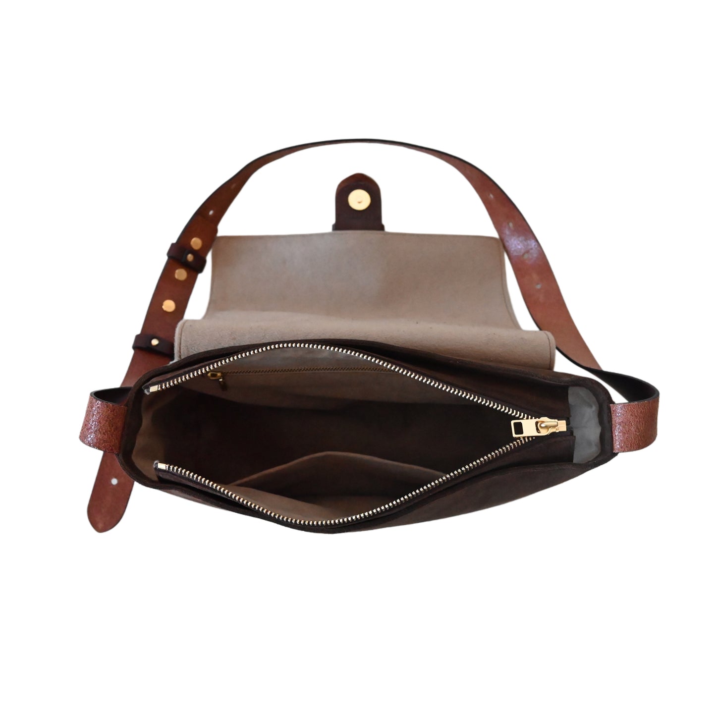 Suede Flap Shoulder