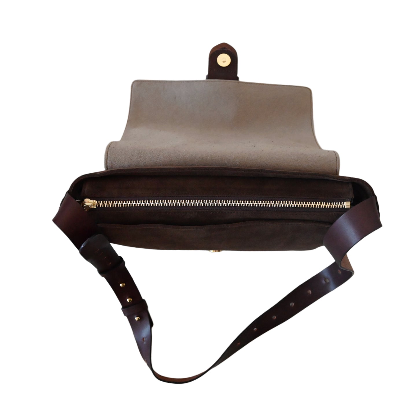 Suede Flap Shoulder