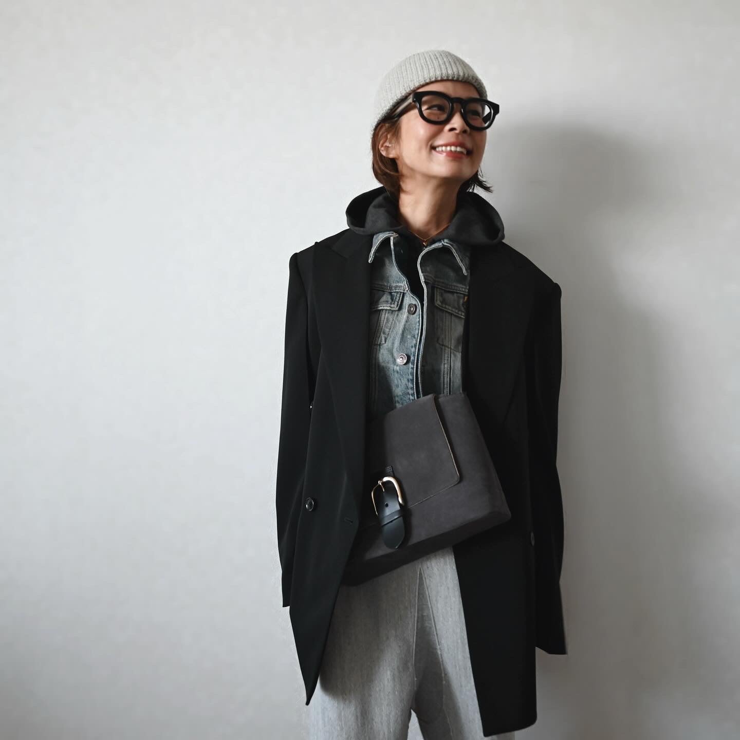 Suede Flap Shoulder