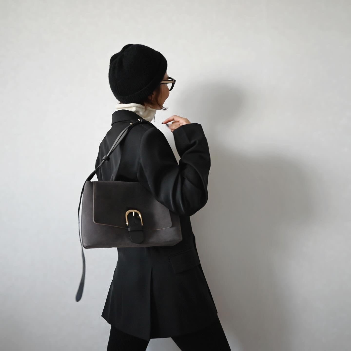 Suede Flap Shoulder
