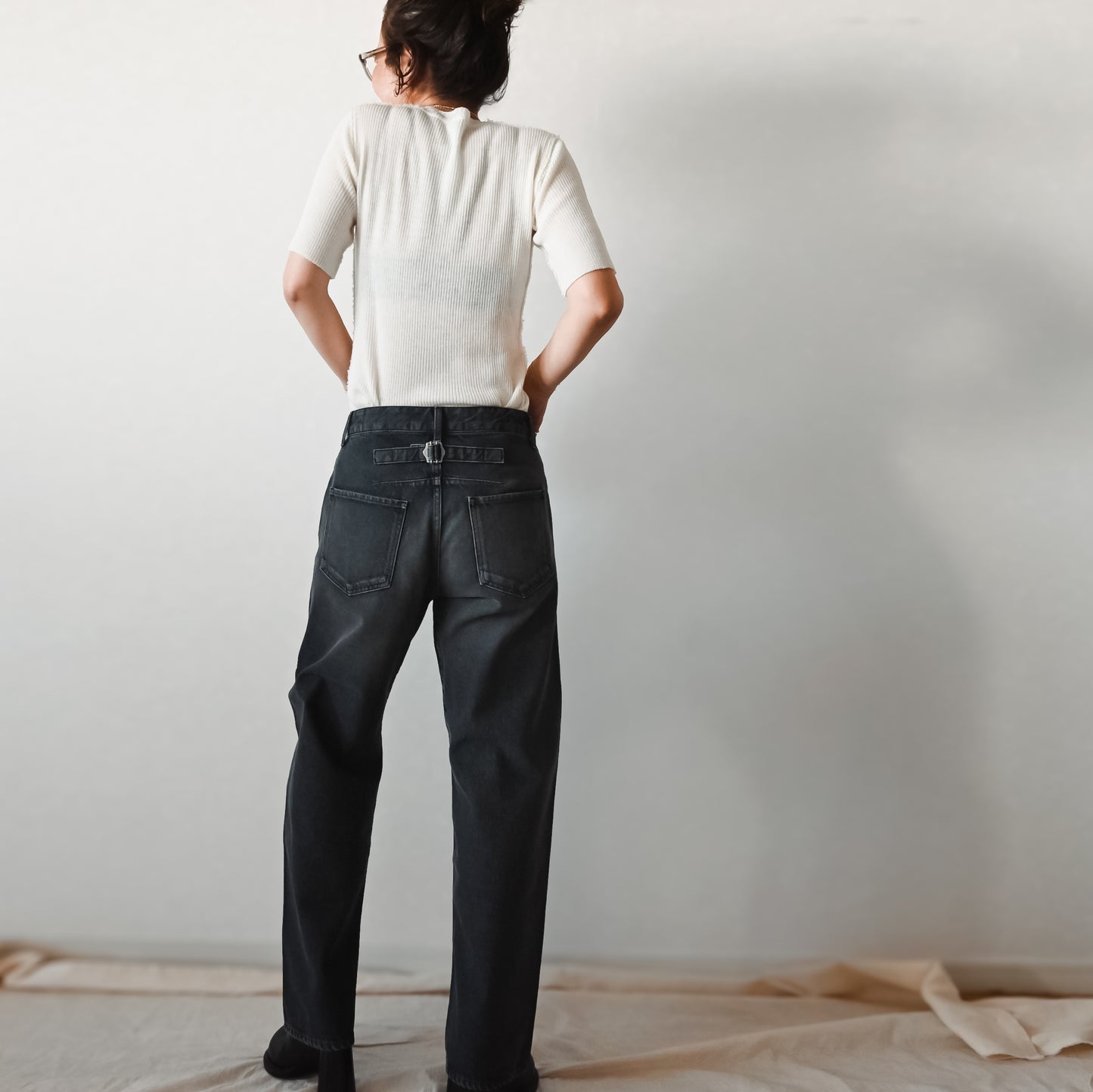 Midlize Wide Black Denim