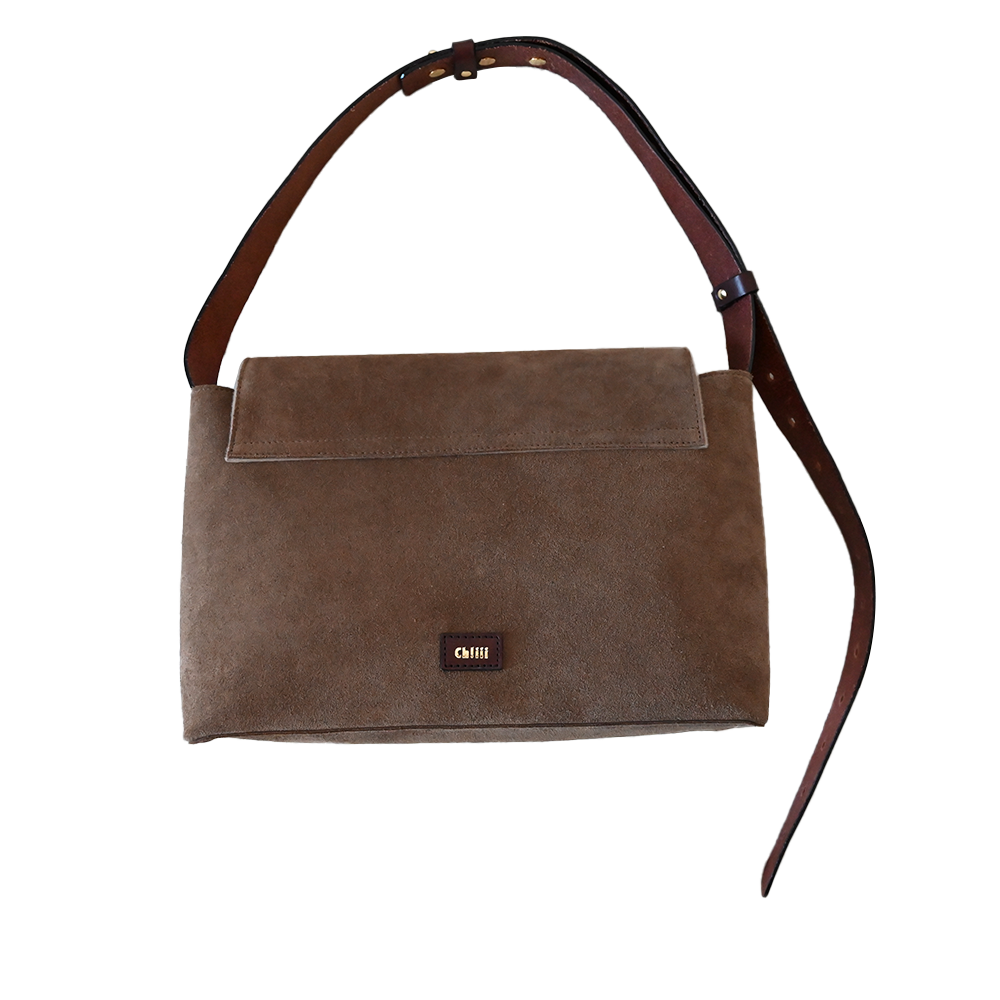 Suede Flap Shoulder