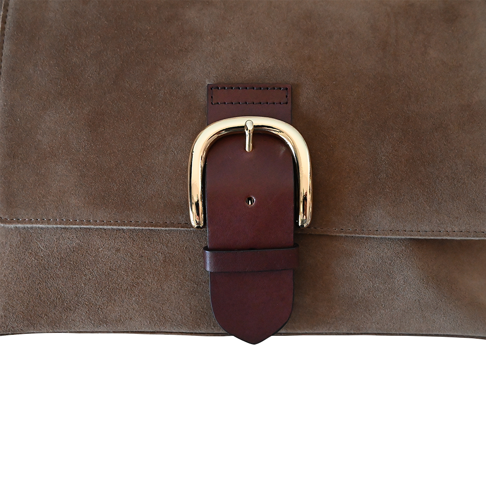 Suede Flap Shoulder
