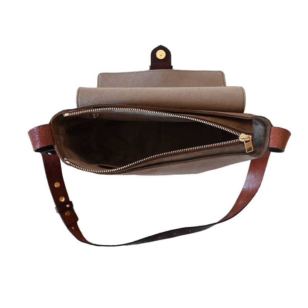 Suede Flap Shoulder