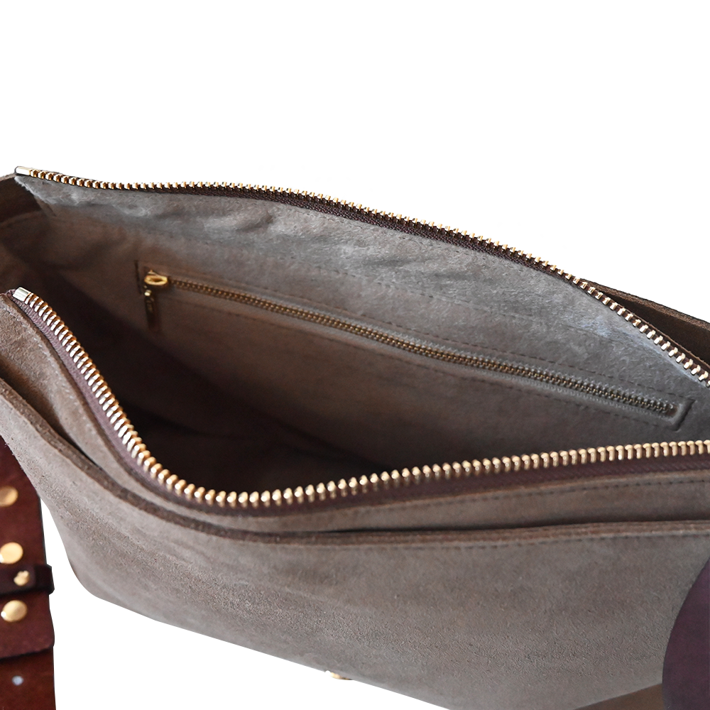 Suede Flap Shoulder