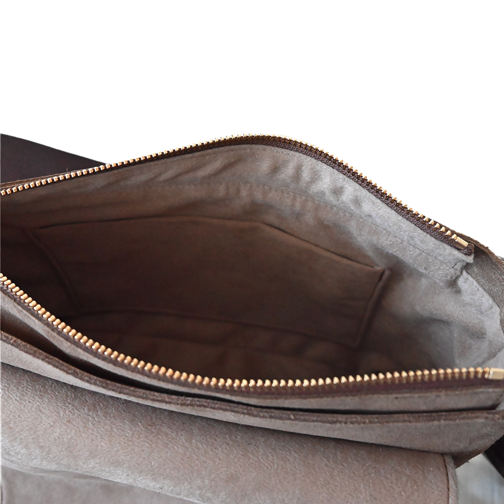 Suede Flap Shoulder