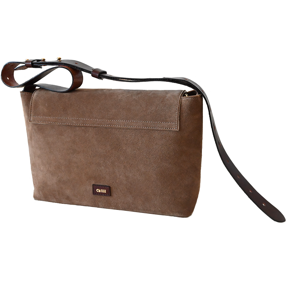 Suede Flap Shoulder