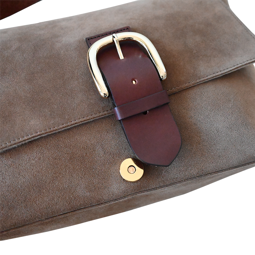 Suede Flap Shoulder