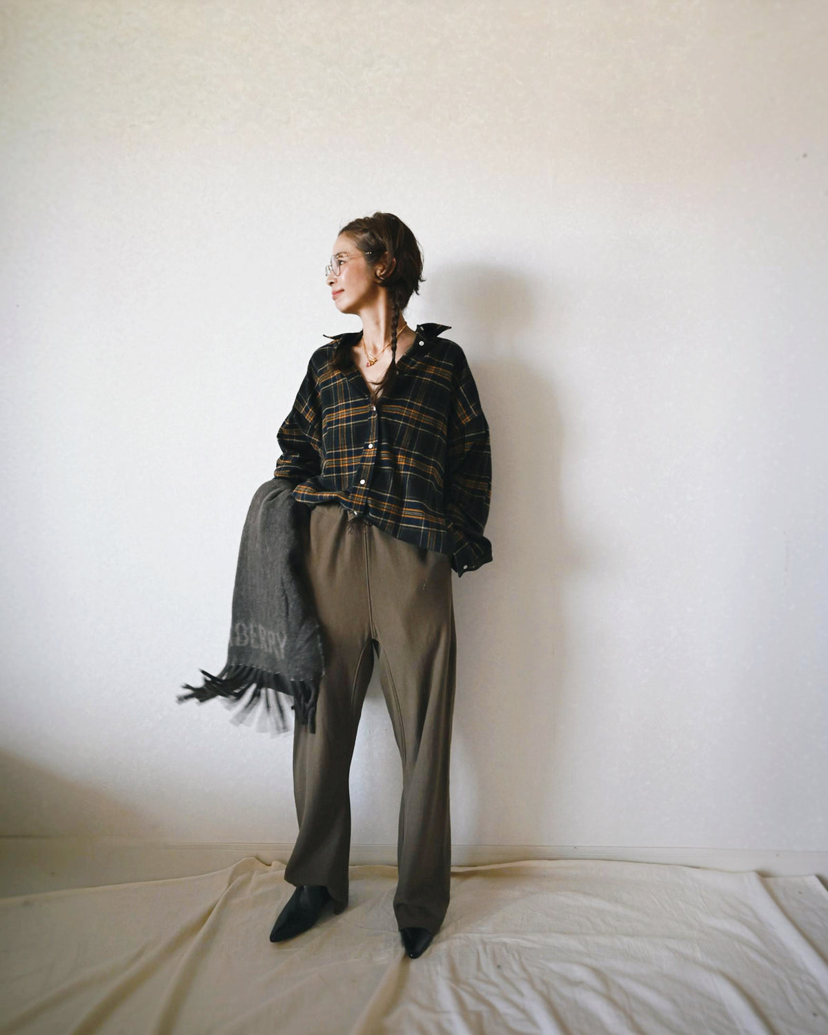 Oversized Flannel Check Shirts