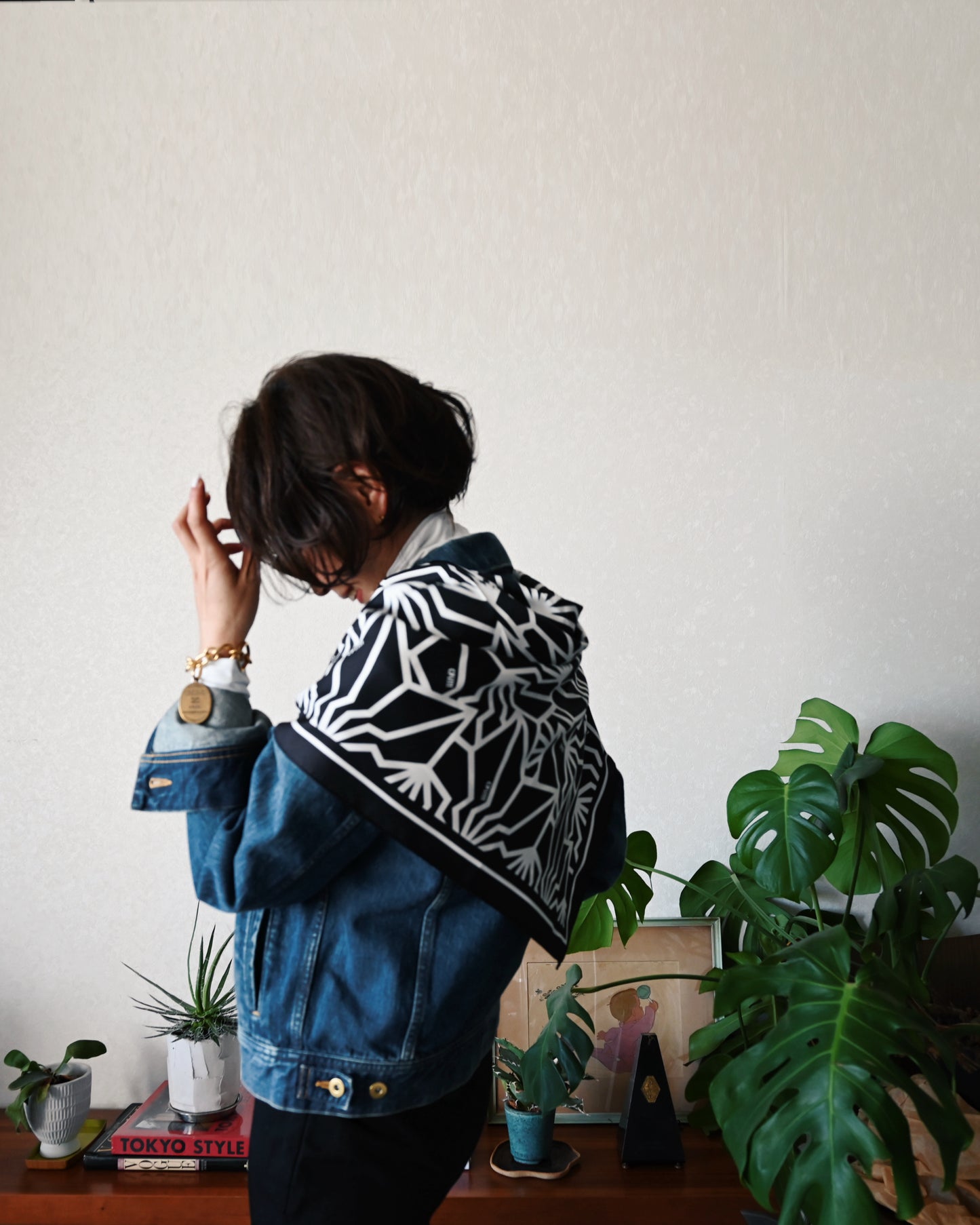 BAKIBAKI × ch!iii silk scarf　