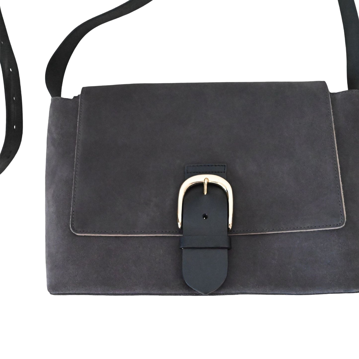 Suede Flap Shoulder