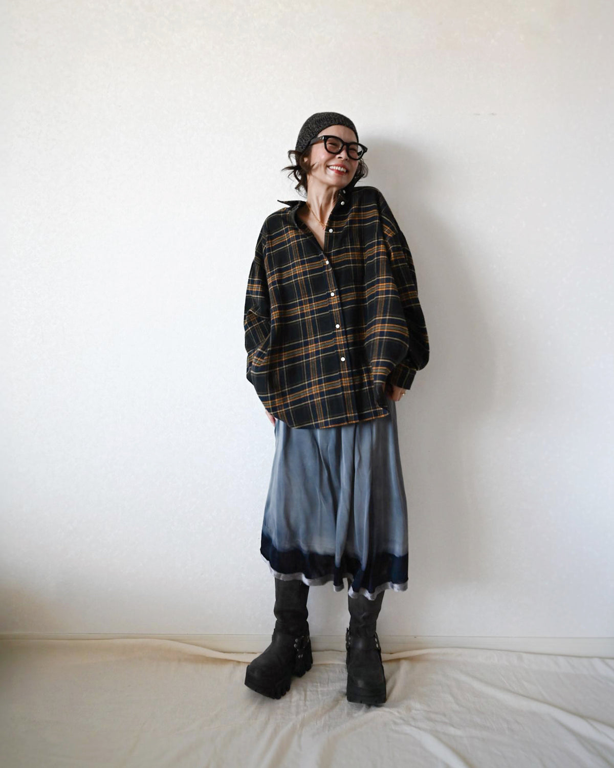 Oversized Flannel Check Shirts