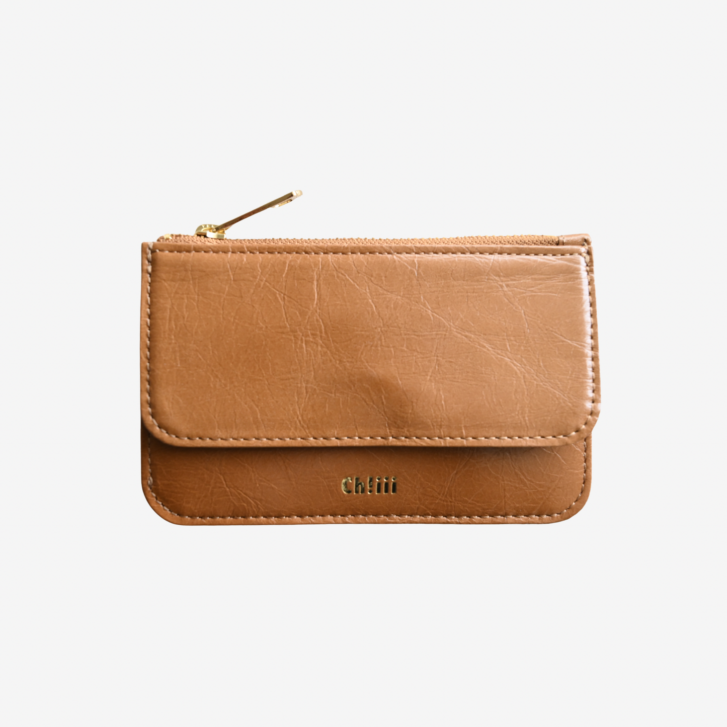 Cracked leather Flap Coin Cadecase
