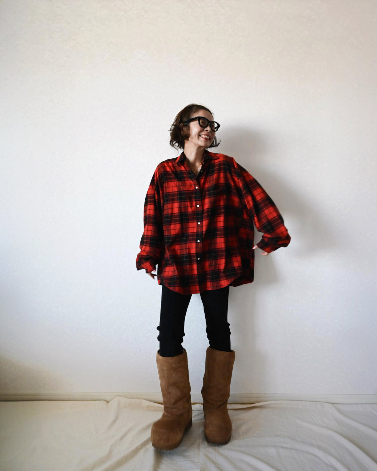 Oversized Flannel Check Shirts