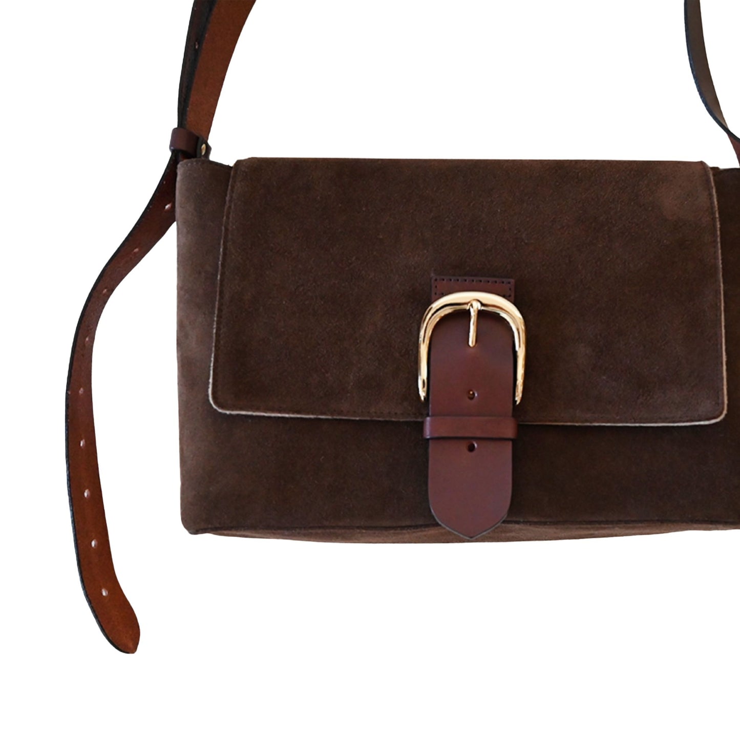 Suede Flap Shoulder