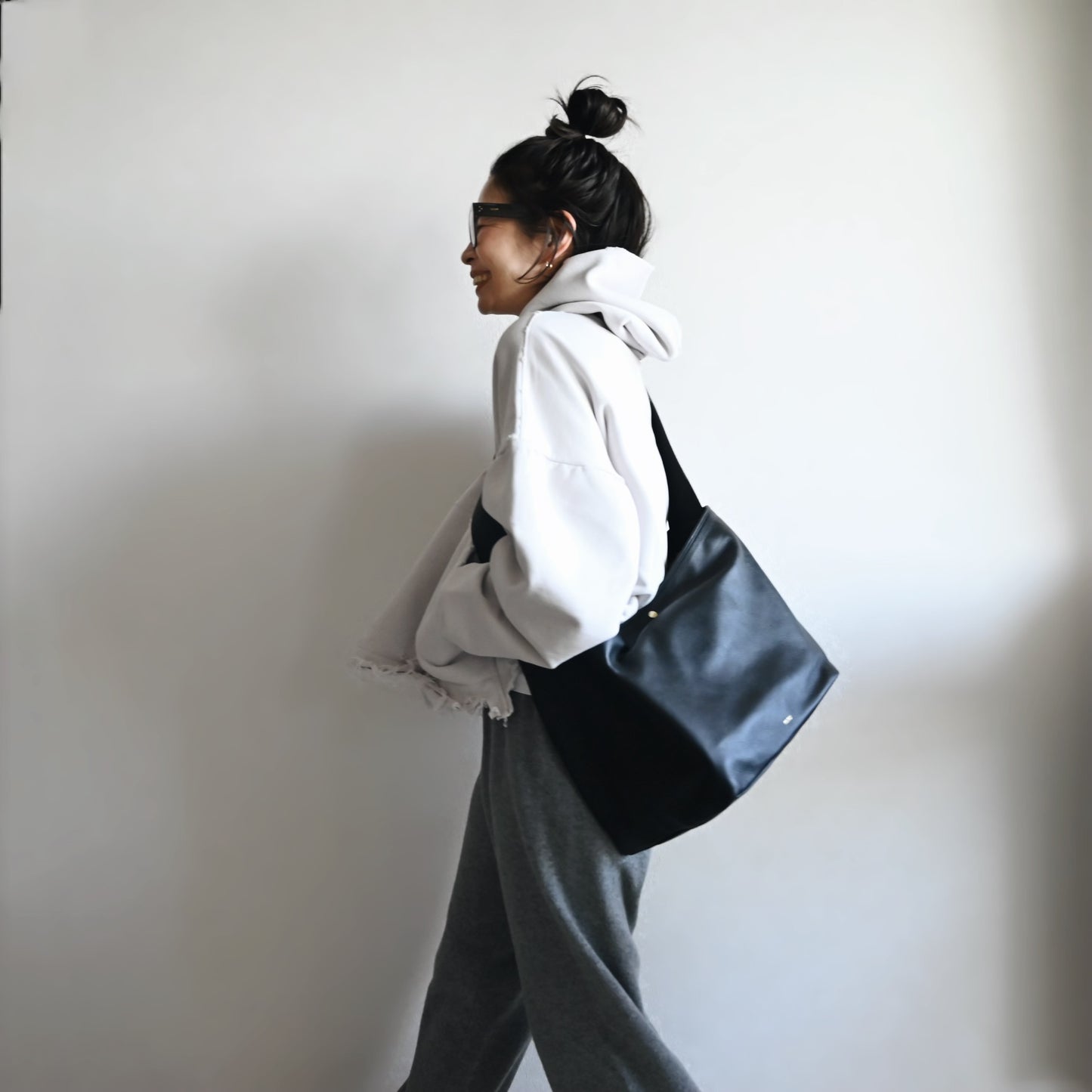 Big Leather Bascket / black【受注商品】
