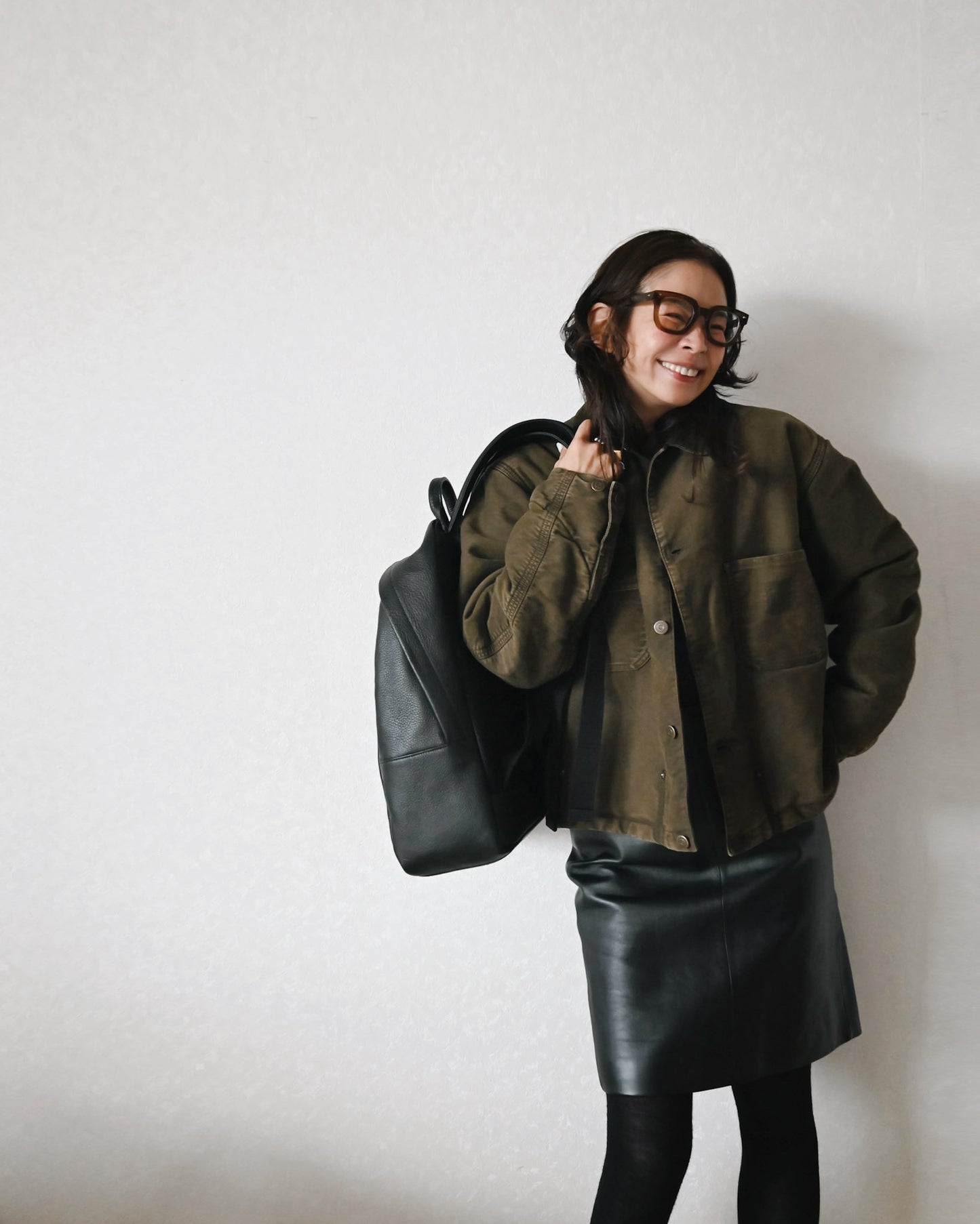 Leather Backpack / black　【受注商品】
