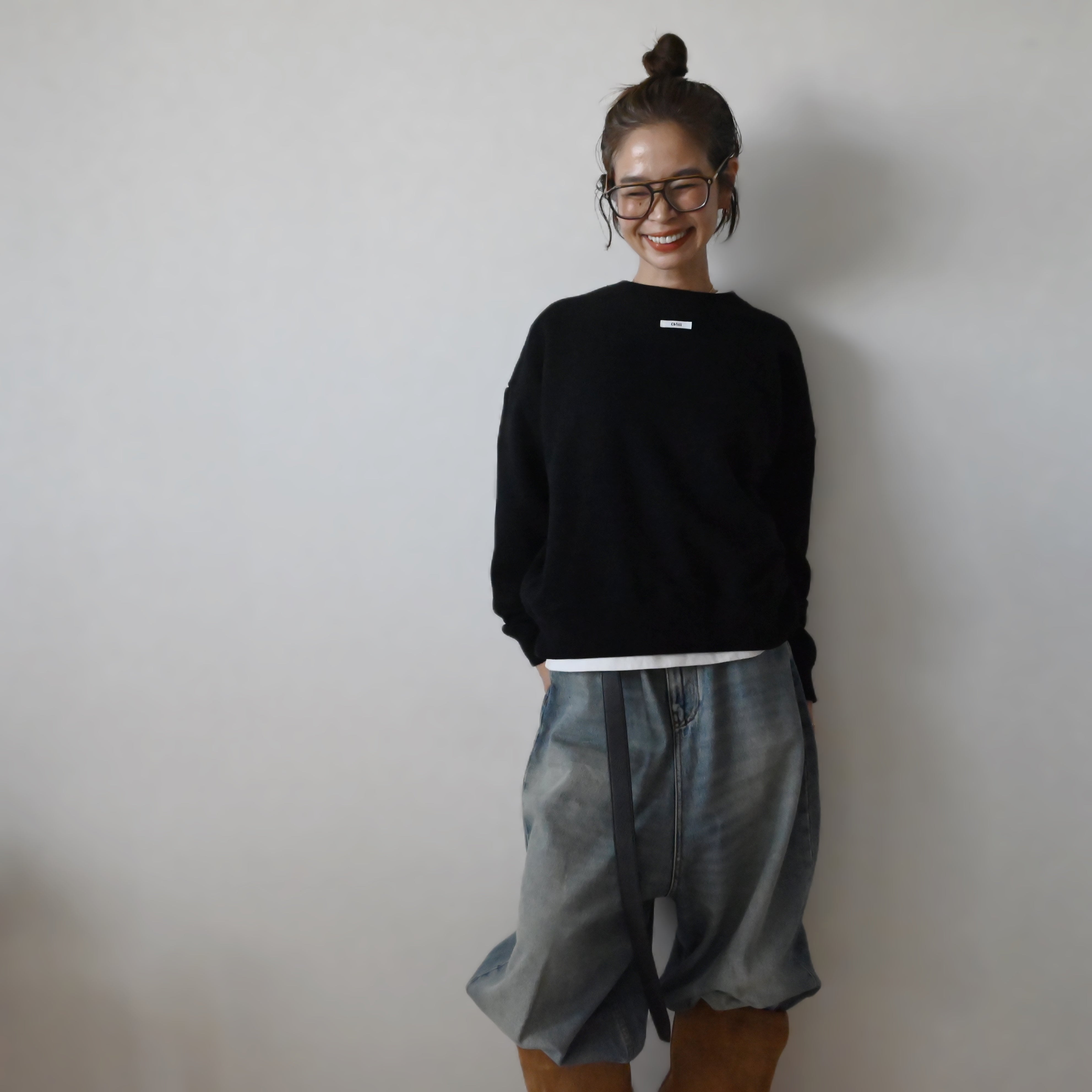 chiiiibag Logo Crewneck Sweat グレー