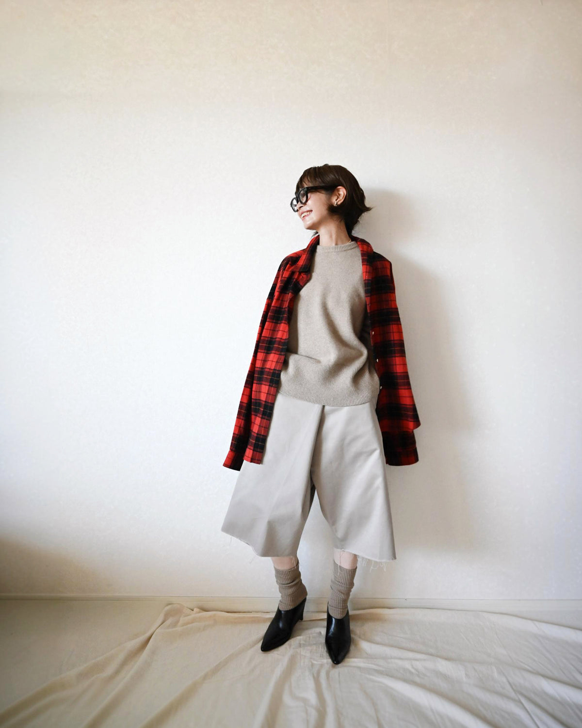 Oversized Flannel Check Shirts