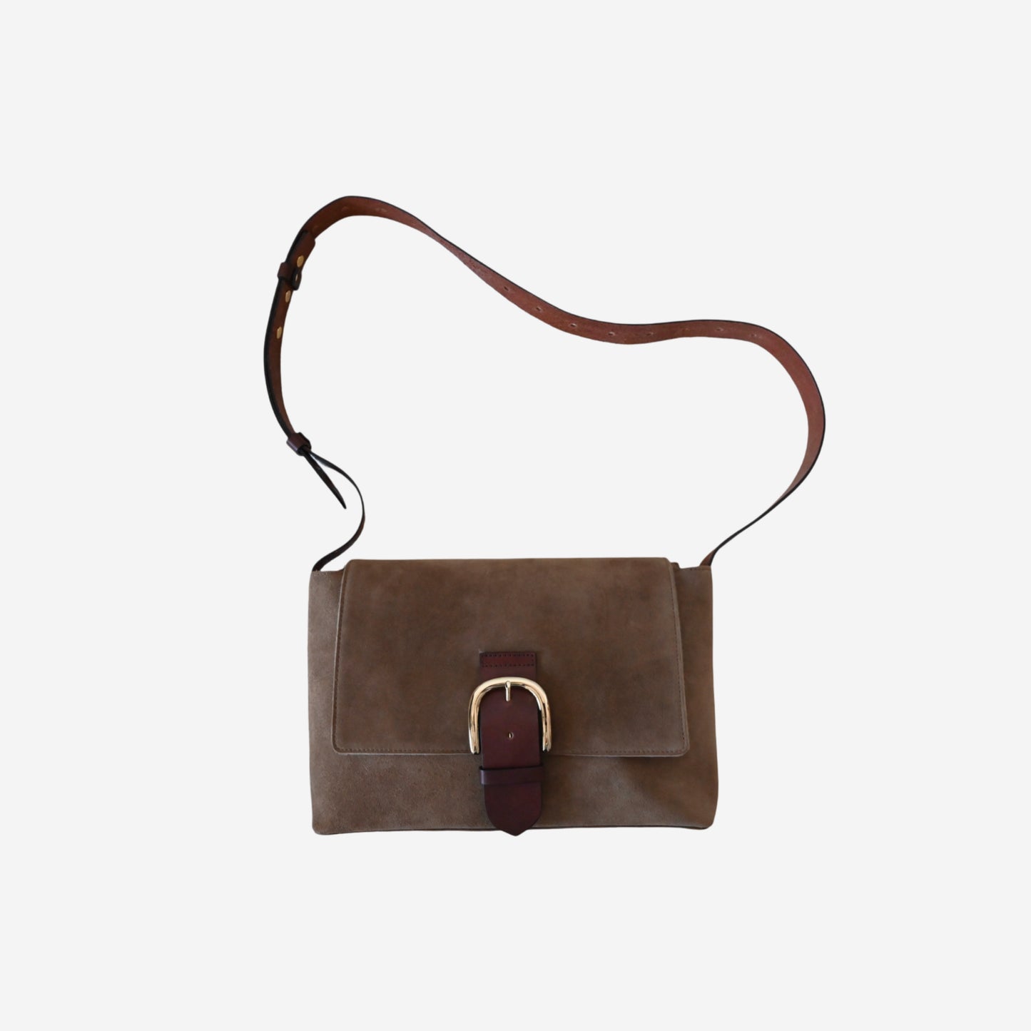 Suede Flap Shoulder