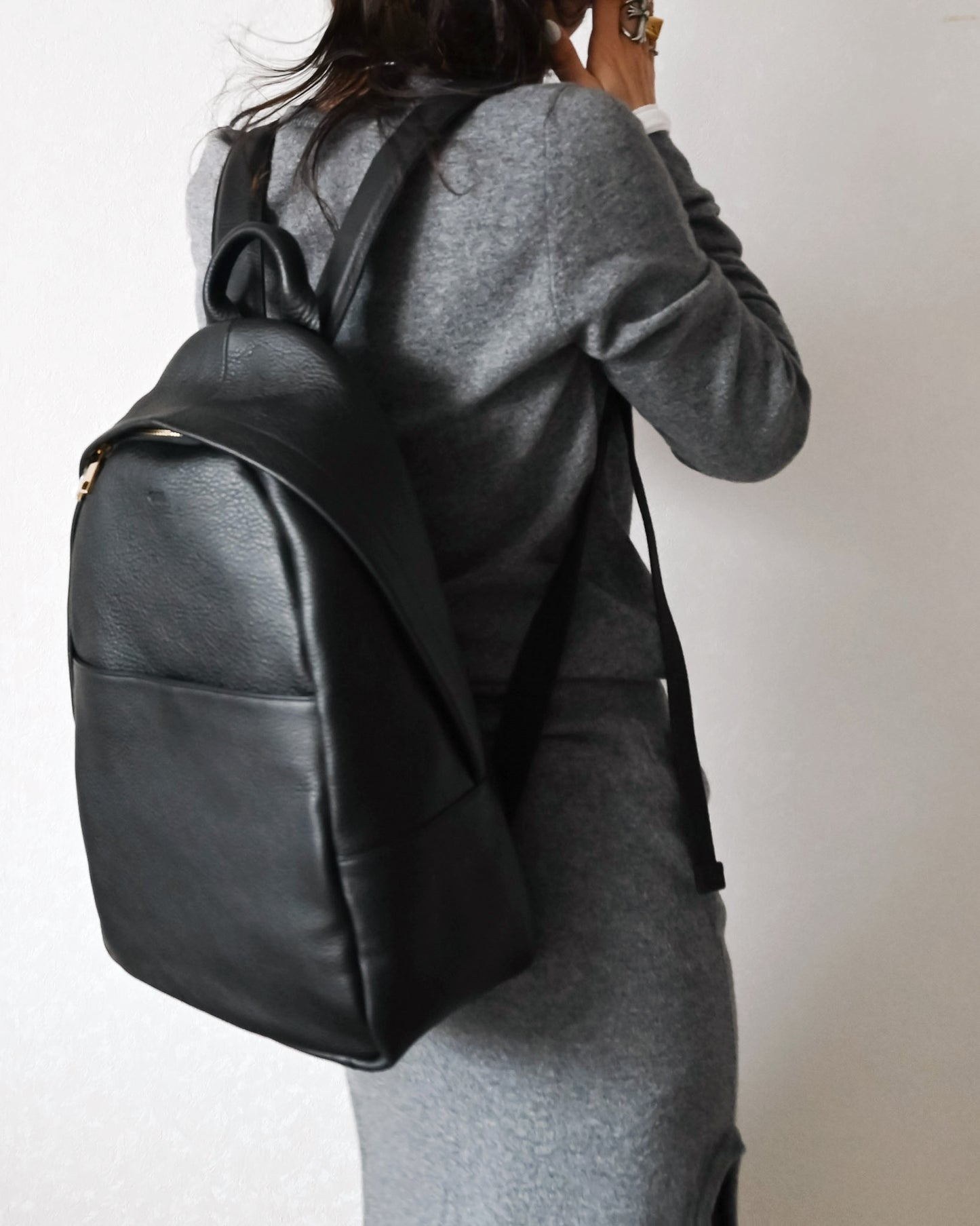 Leather Backpack / black　【受注商品】