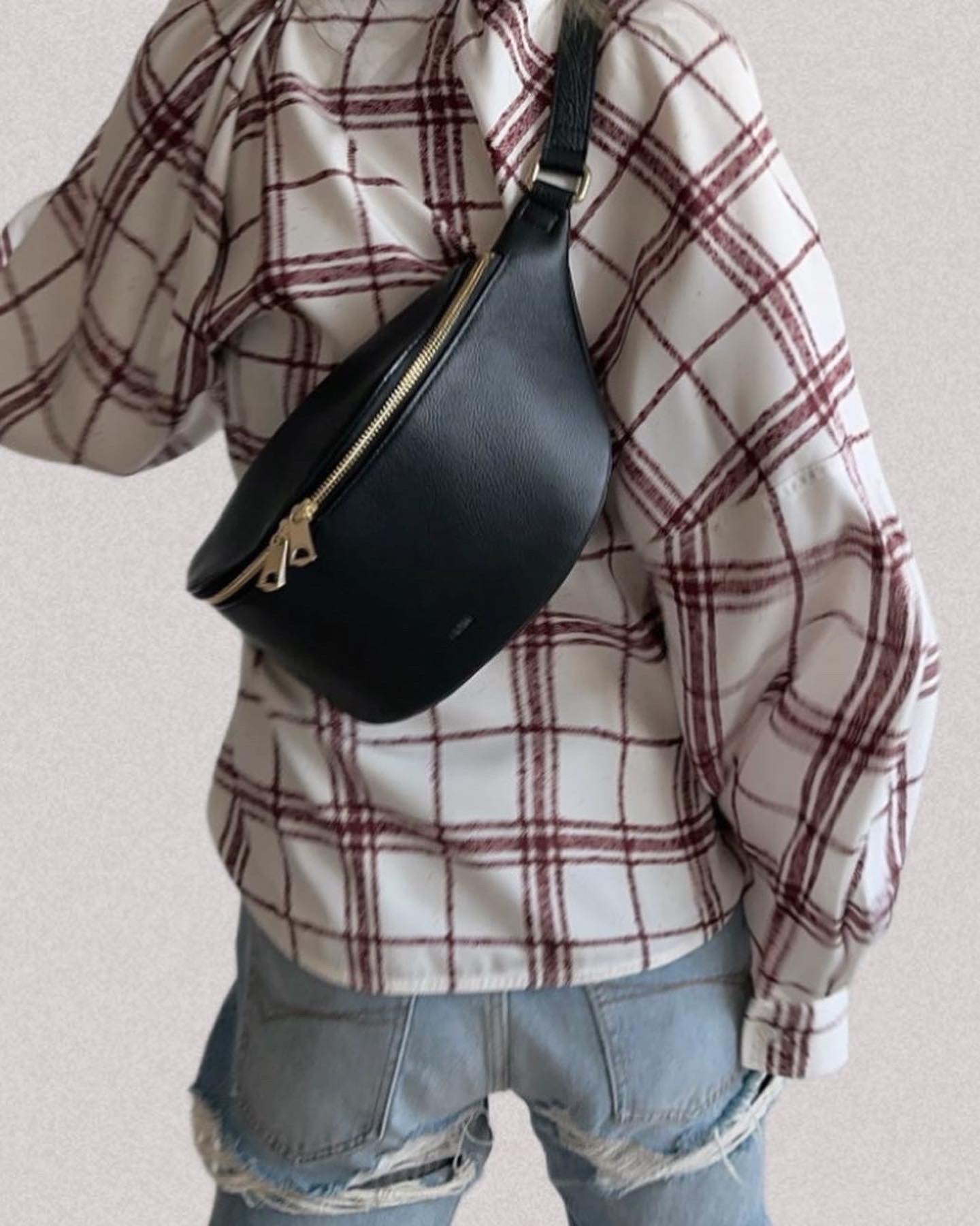 Shrink Leather Waist Bag