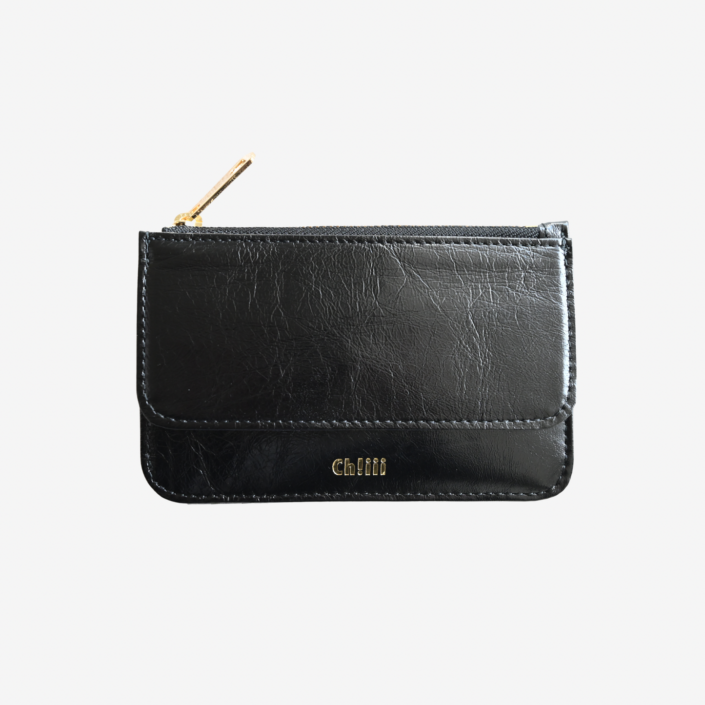 Cracked leather Flap Coin Cadecase