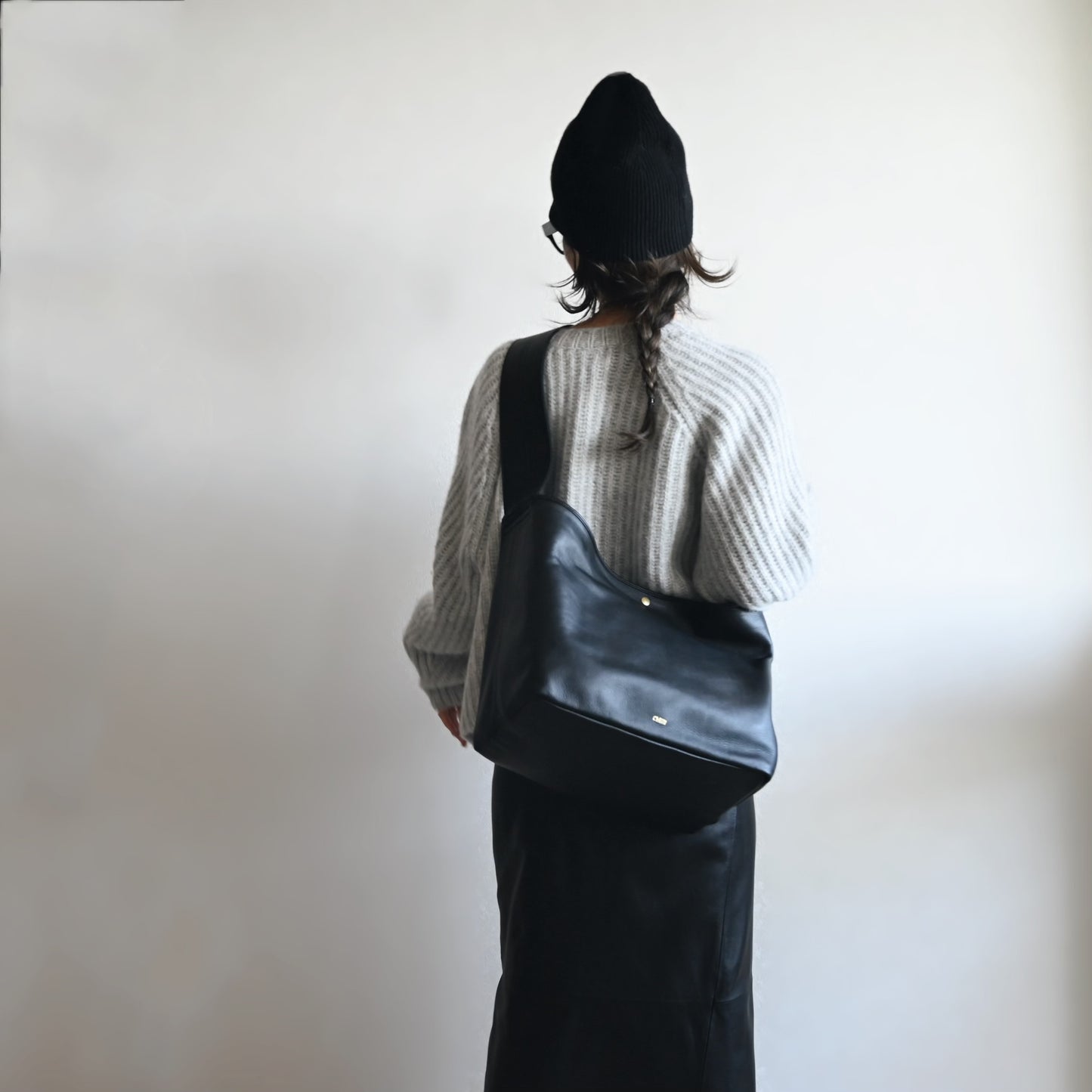 Big Leather Bascket / black【受注商品】