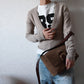 Suede Flap Shoulder