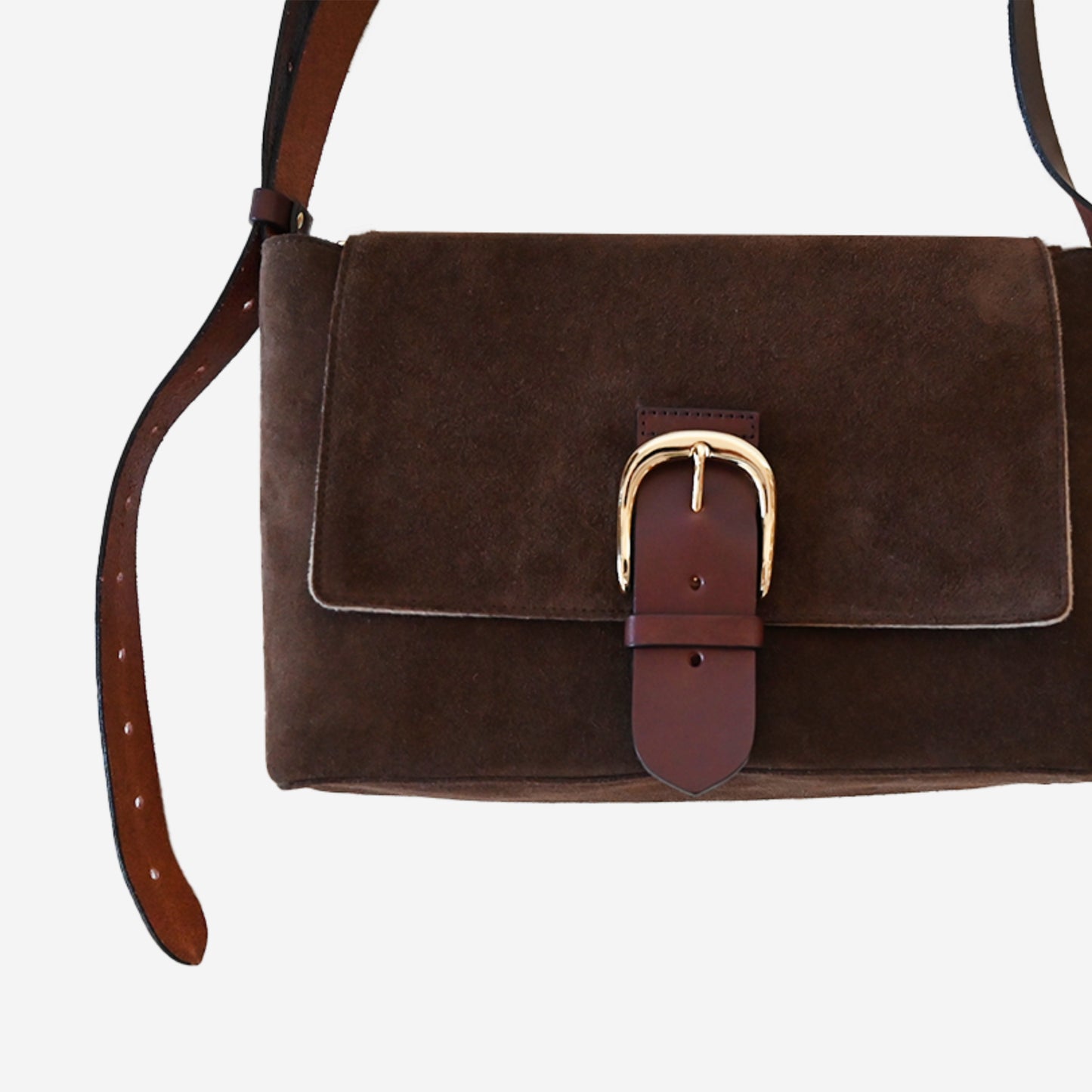 Suede Flap Shoulder