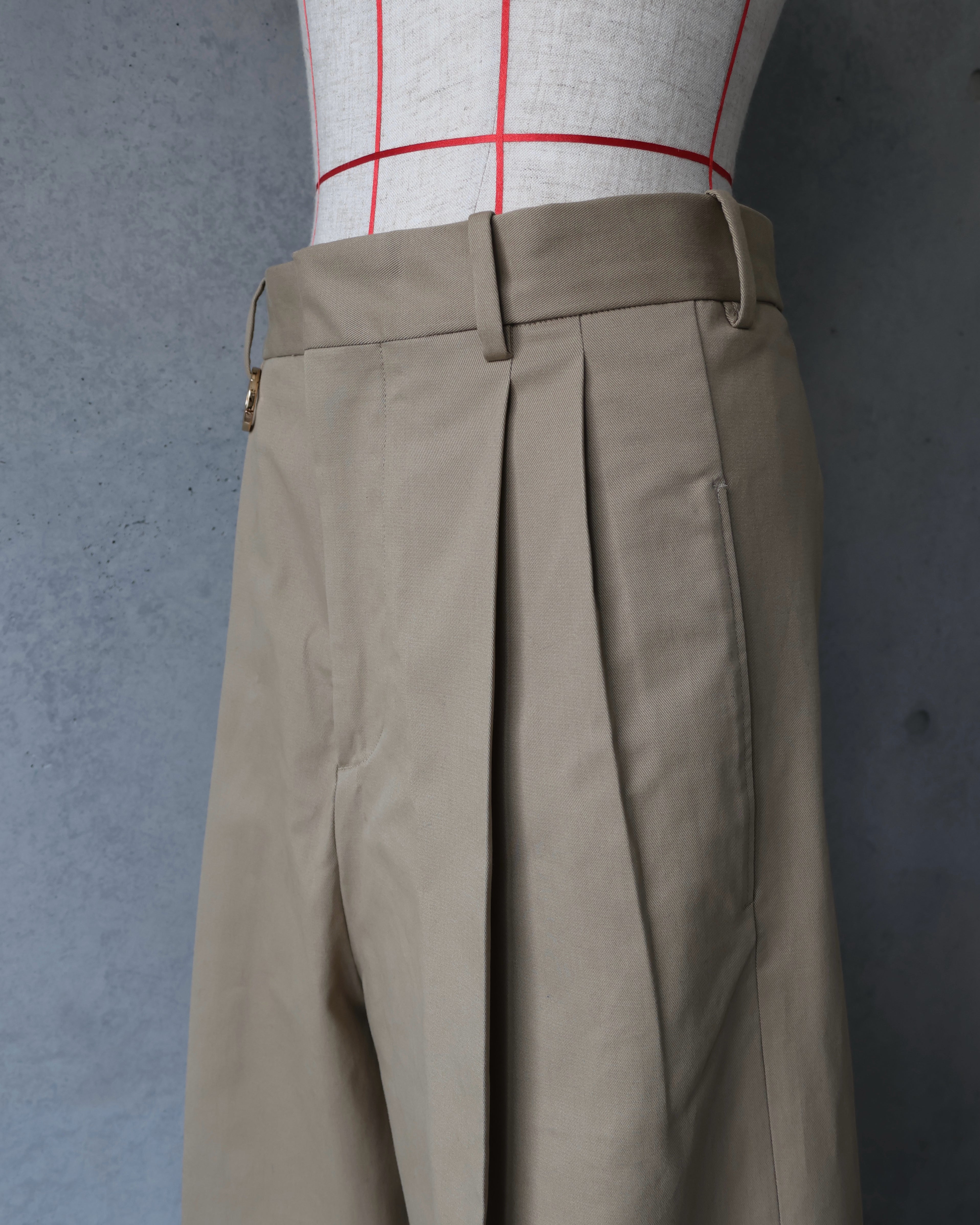 Tuck Wide Pants / chino – ch!iii