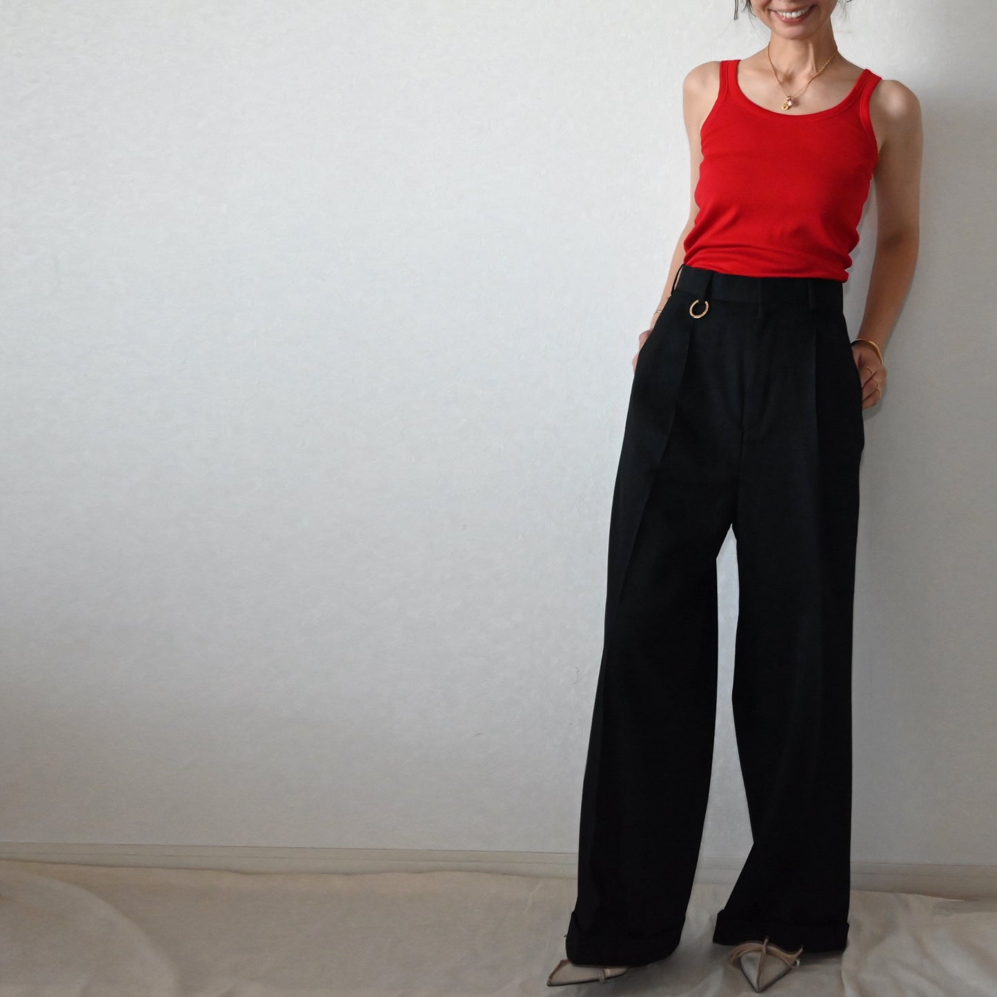 Tuck Wide Pants　
