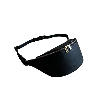 Shrink Leather Waist Bag / black