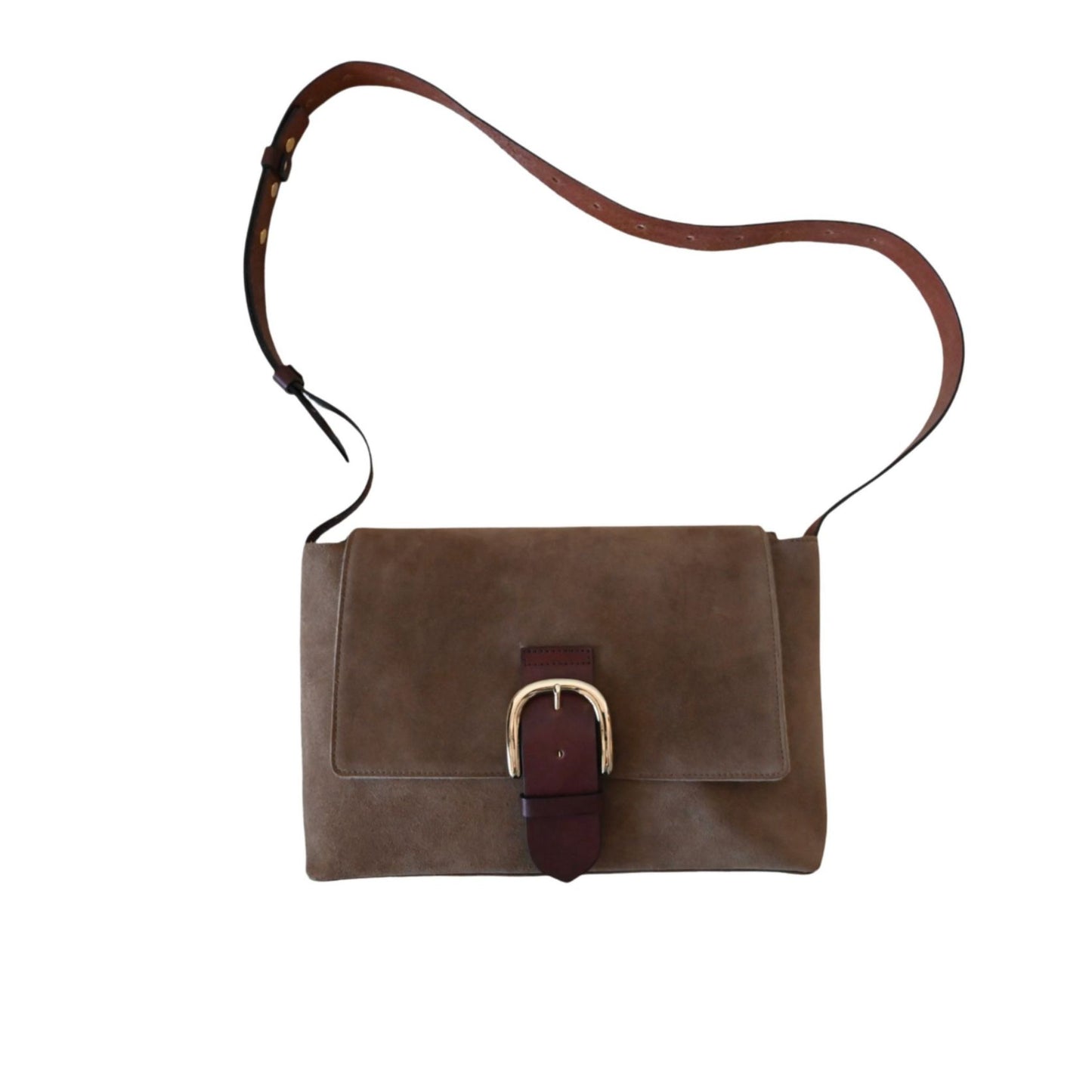 Suede Flap Shoulder