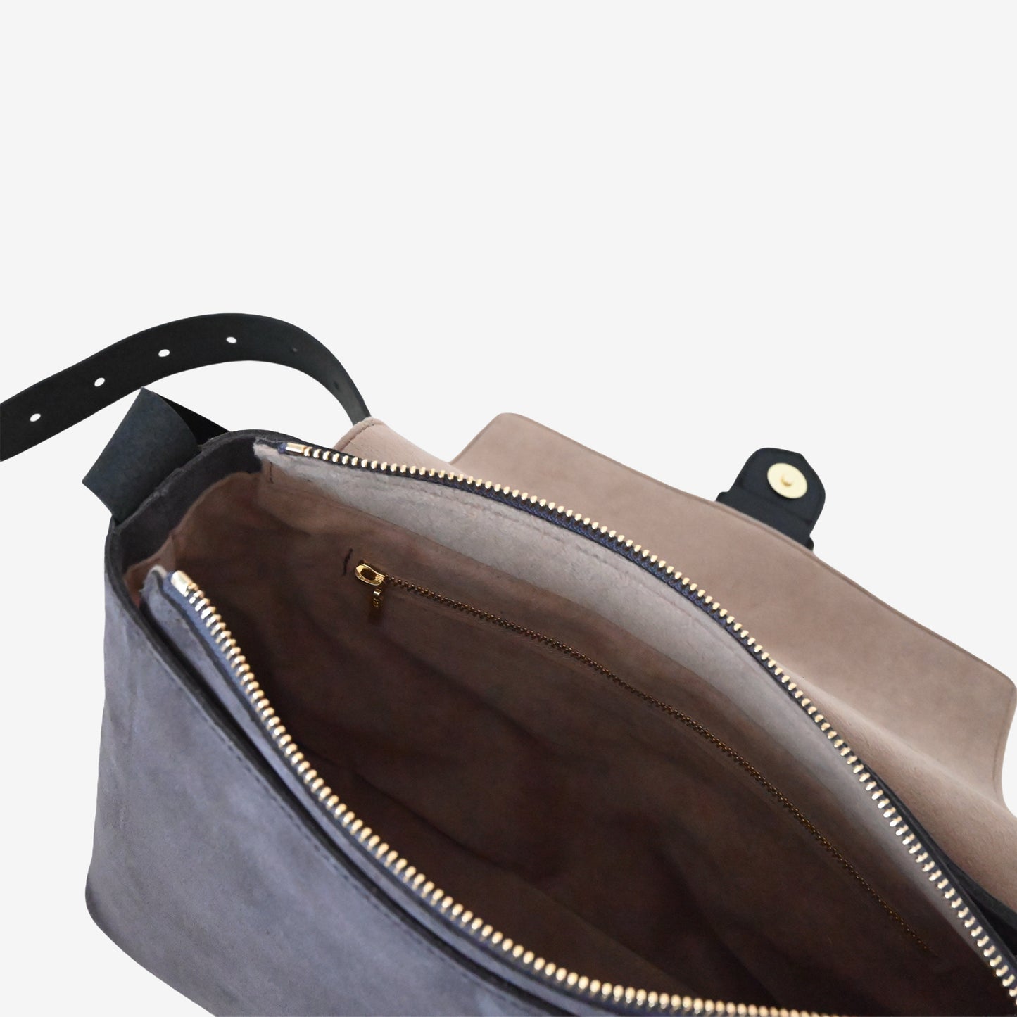 Suede Flap Shoulder